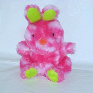 ANIMAL ADVENTURE PINK GREEN TIE DYE RABBIT PLUSH